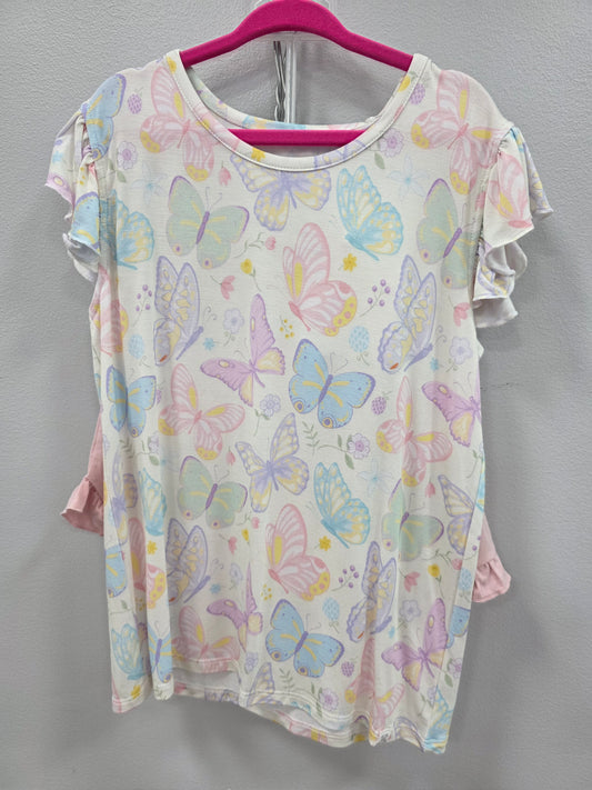 Pastel Butterflies Short Sleeve Loungewear Set